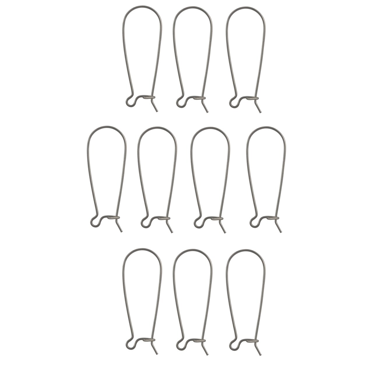 JewelrySupply Kidney Ear Wire 33mm Surgical Stainless Steel (Package of 10)